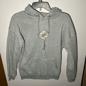 Grey bonjour sunflower sweatshirt